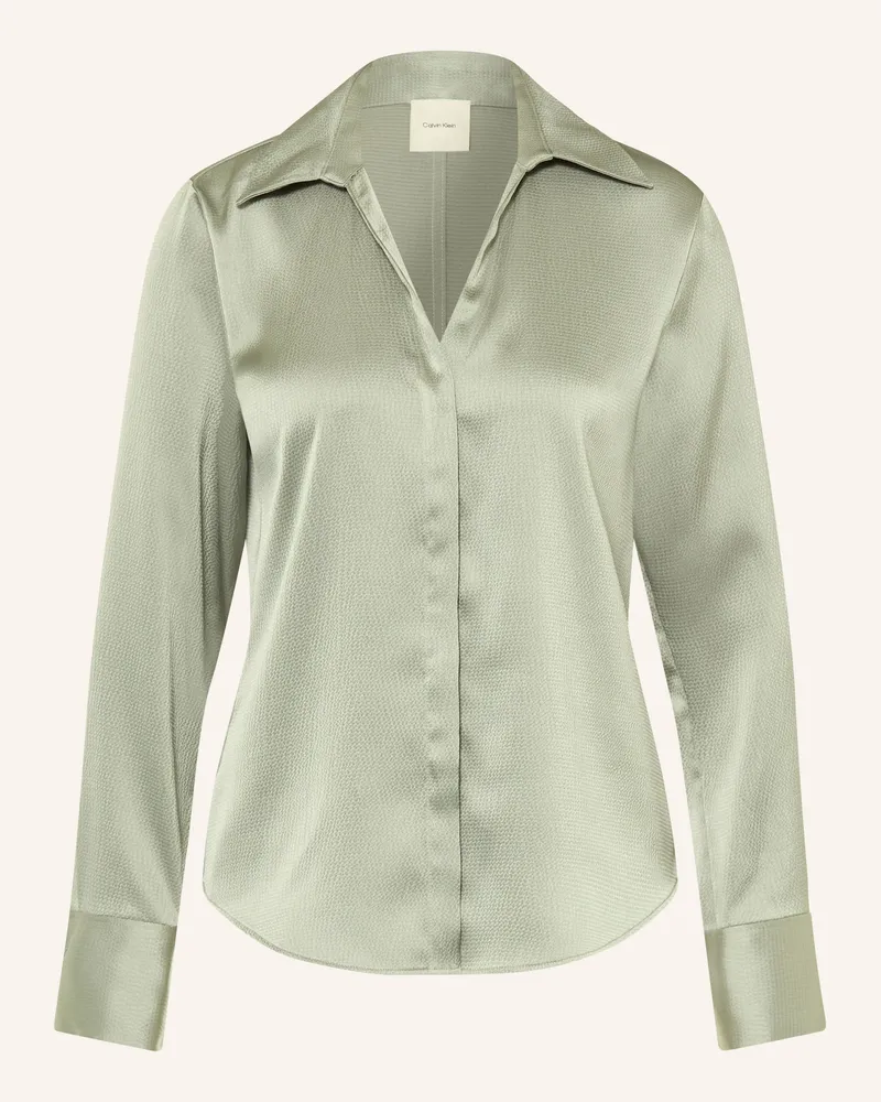 Calvin Klein Satinbluse gruen Mint