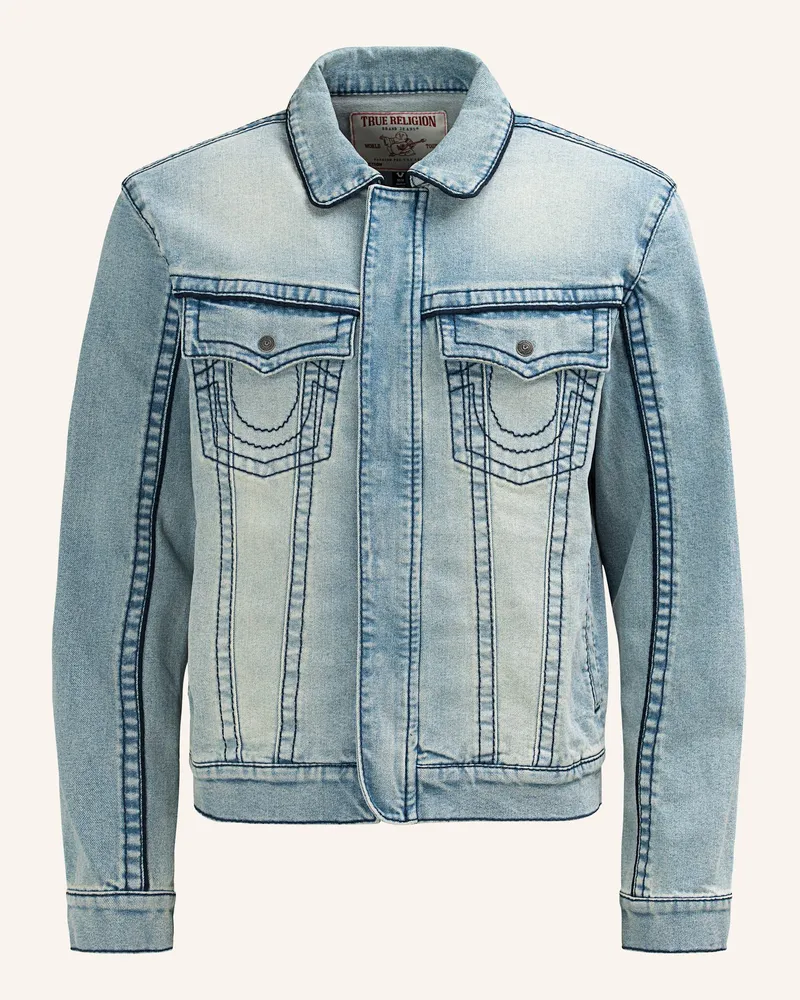 True Religion Jeansjacke Big T Moto blau Hellblau