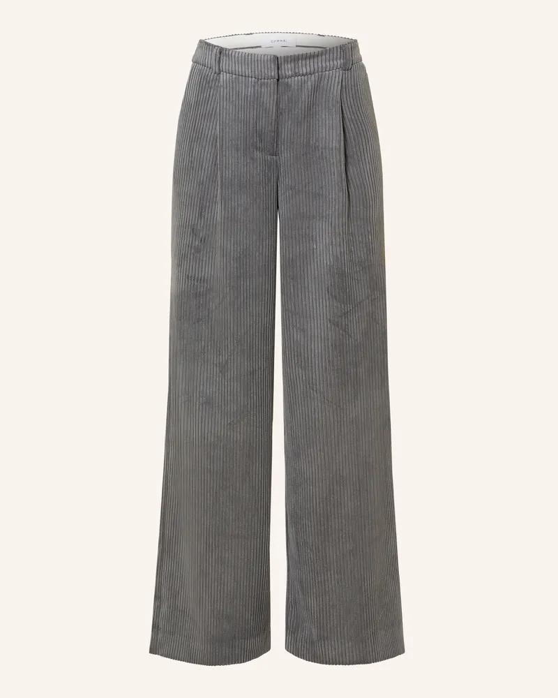 COMMA Marlenehose Aus Cord grau Grau