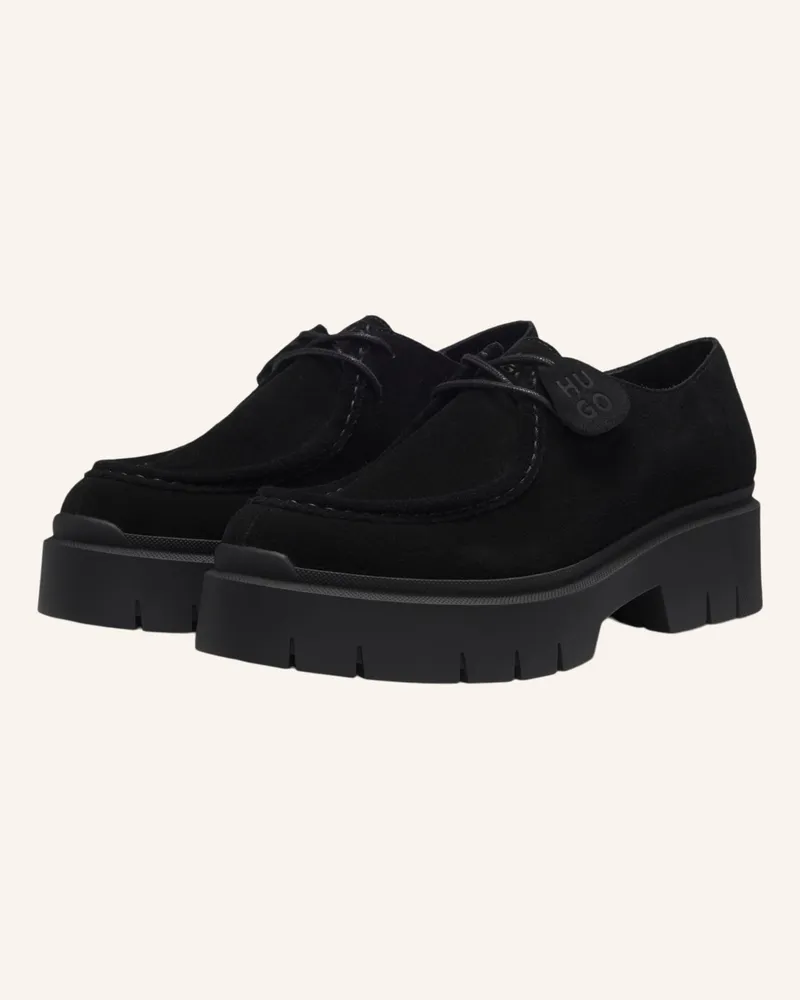 HUGO BOSS Flacher Schuh KRIS_DERBY_SD Schwarz