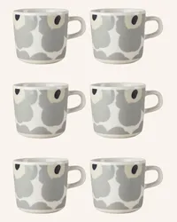 Marimekko 6er-Set Tassen UNIKKO Grau