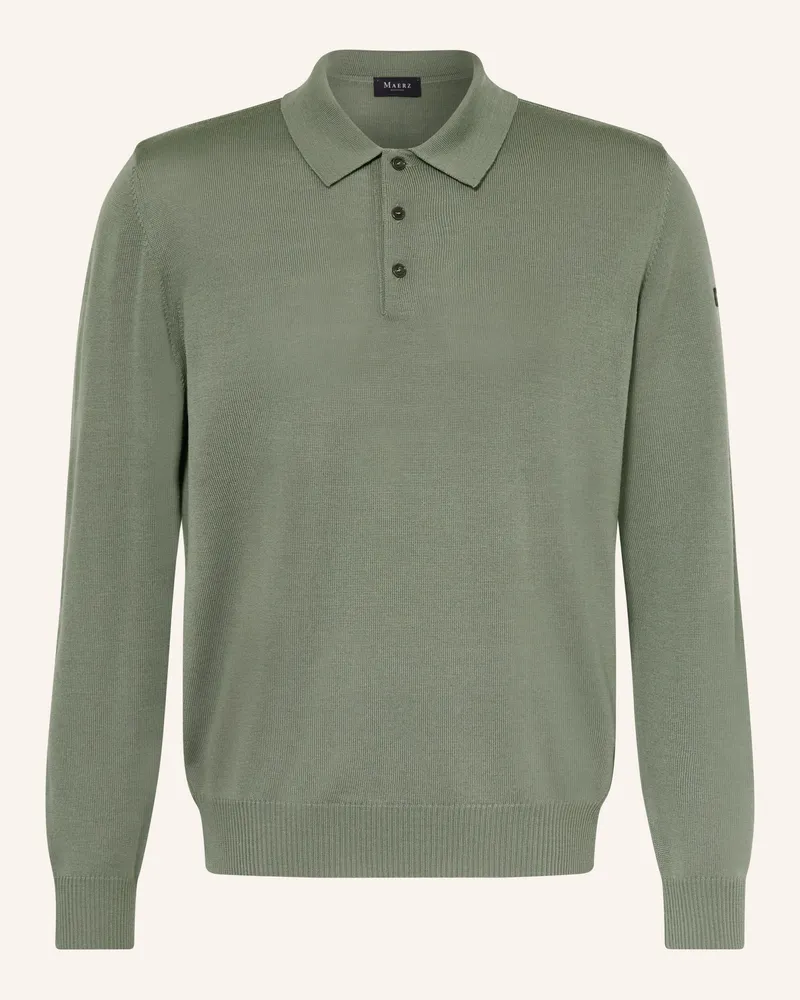 Maerz Strick-Poloshirt Dunkelgrün