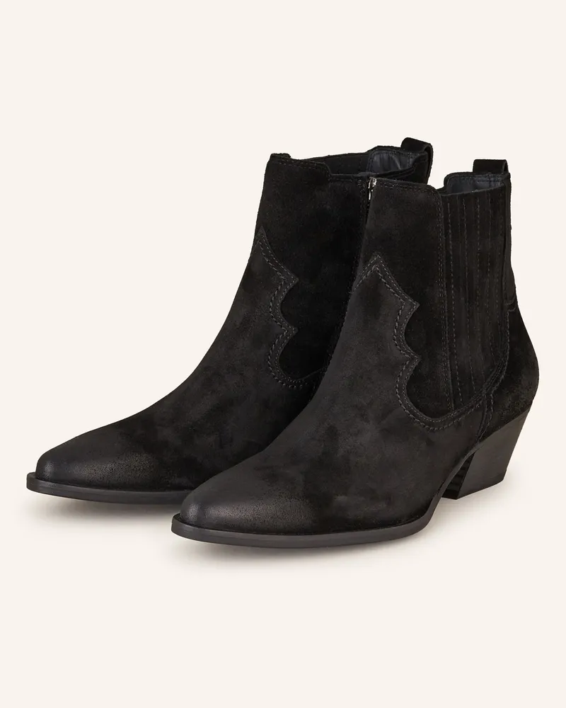 paul green Cowboy Boots Schwarz