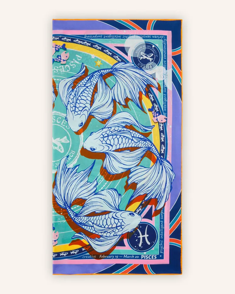Codello Tuch Sternzeichen Fische blau Türkis