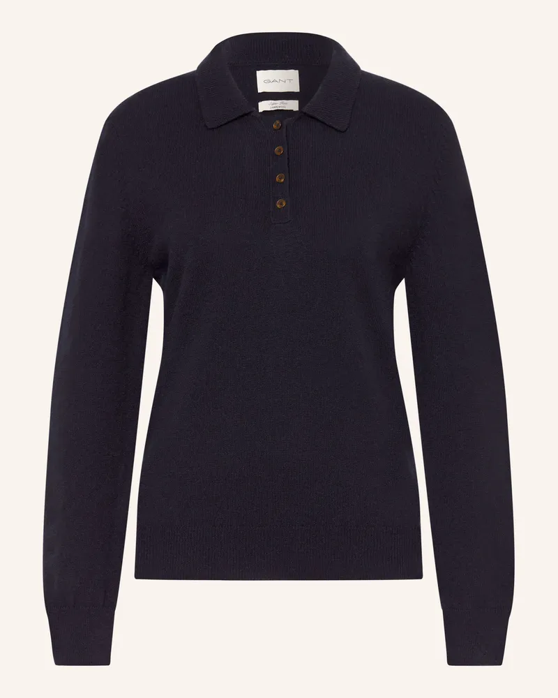Gant Strick-Poloshirt blau Dunkelblau