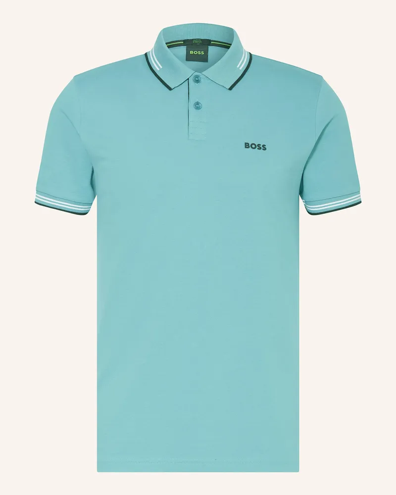 HUGO BOSS Piqué-Poloshirt PAUL Slim Fit Türkis