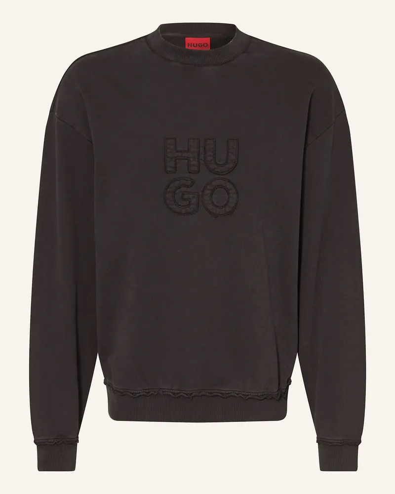 HUGO BOSS Sweatshirt DISTRESO Schwarz