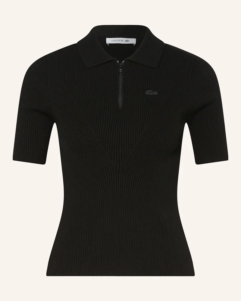 Lacoste Strickshirt Schwarz