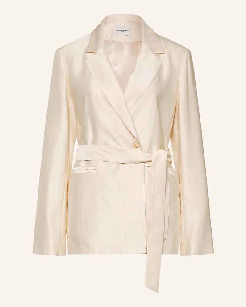 Claudie Pierlot Satinblazer weiss Ecru