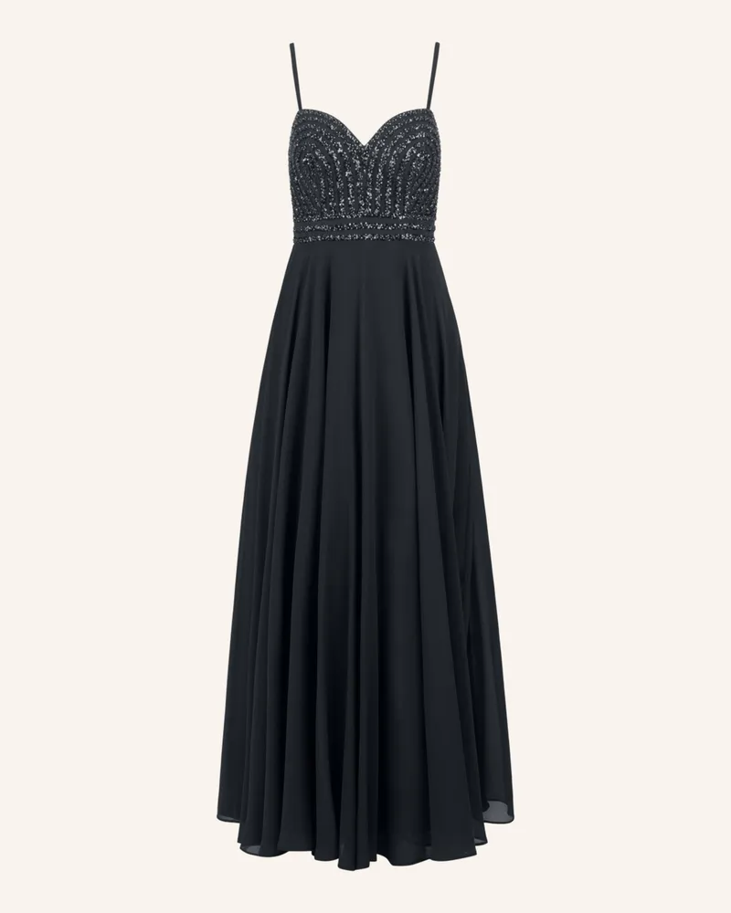 Apart Abendkleid mit Pailletten Schwarz