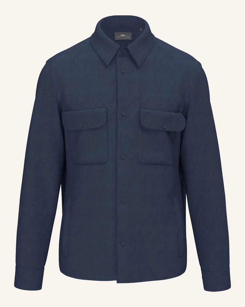 Fynch-Hatton Overshirt Mit Leinen blau Dunkelblau