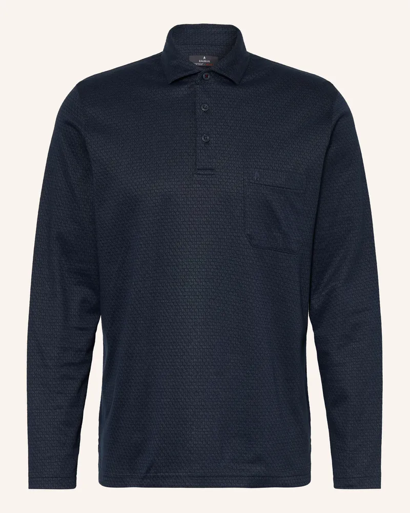 Ragman Jersey-Poloshirt blau Blau