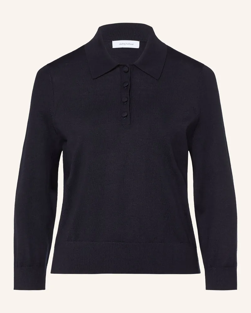 Darling Harbour Strick-Poloshirt Mit 3/4-Arm blau Navy