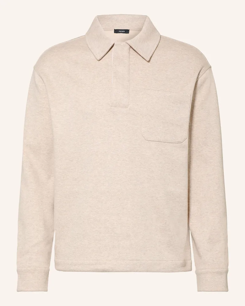 Reiss Sweat-Poloshirt Gray beige Hellgrau
