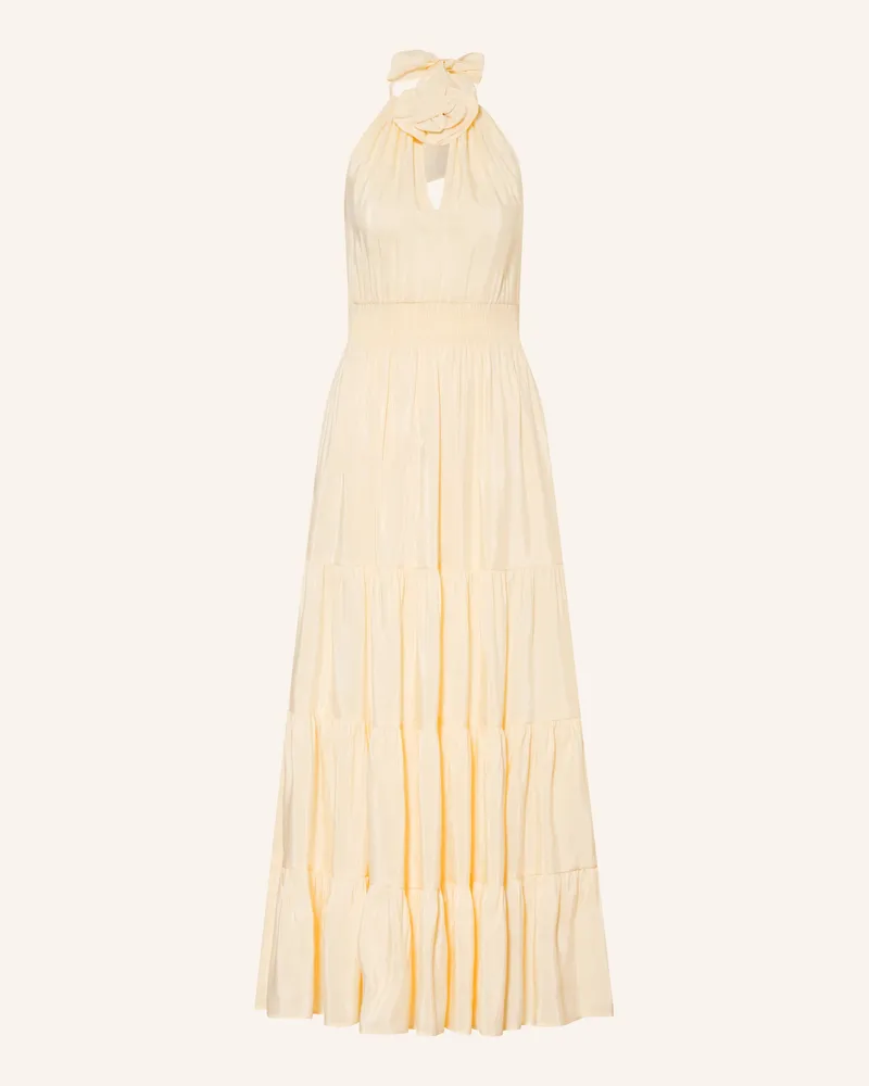 Sandro Kleid Mit Leinen gelb Hellgelb