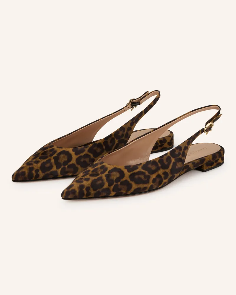 Gianvito Rossi Slingballerinas Robbie braun Cognac