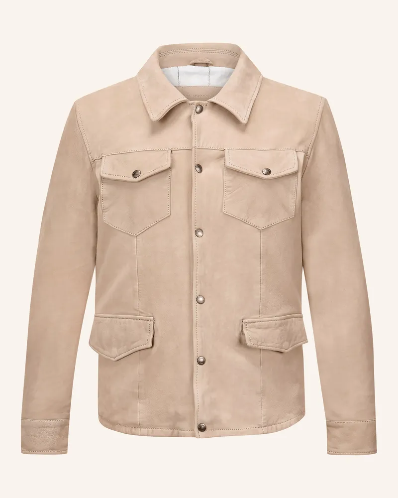 Milestone Leder-Overjacket Msvalerio braun Creme