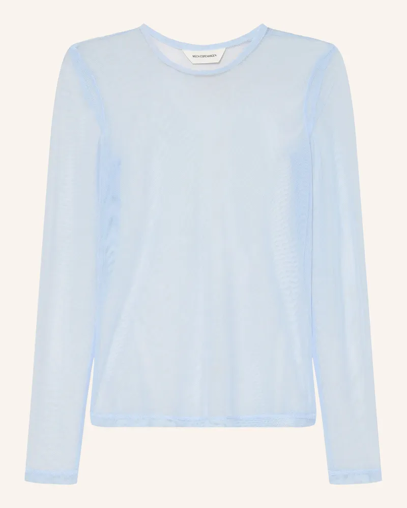 MOSS COPENHAGEN Longsleeve Mschjanie Illenora Aus Mesh blau Hellblau