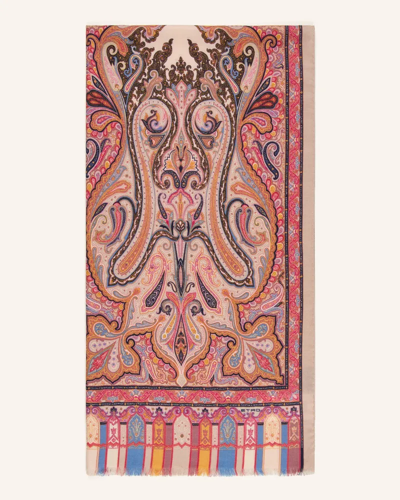 Etro Schal Mit Cashmere Und Seide rosa Hellbraun