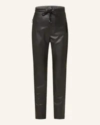 MAC Jeans 7/8-Hose in Lederoptik Schwarz