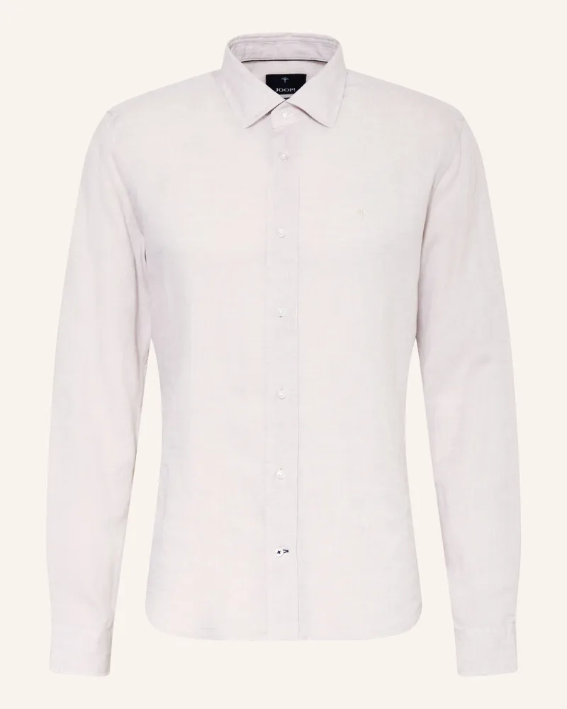 JOOP! Hemd Mike Regular Fit Mit Leinen beige Hellbraun