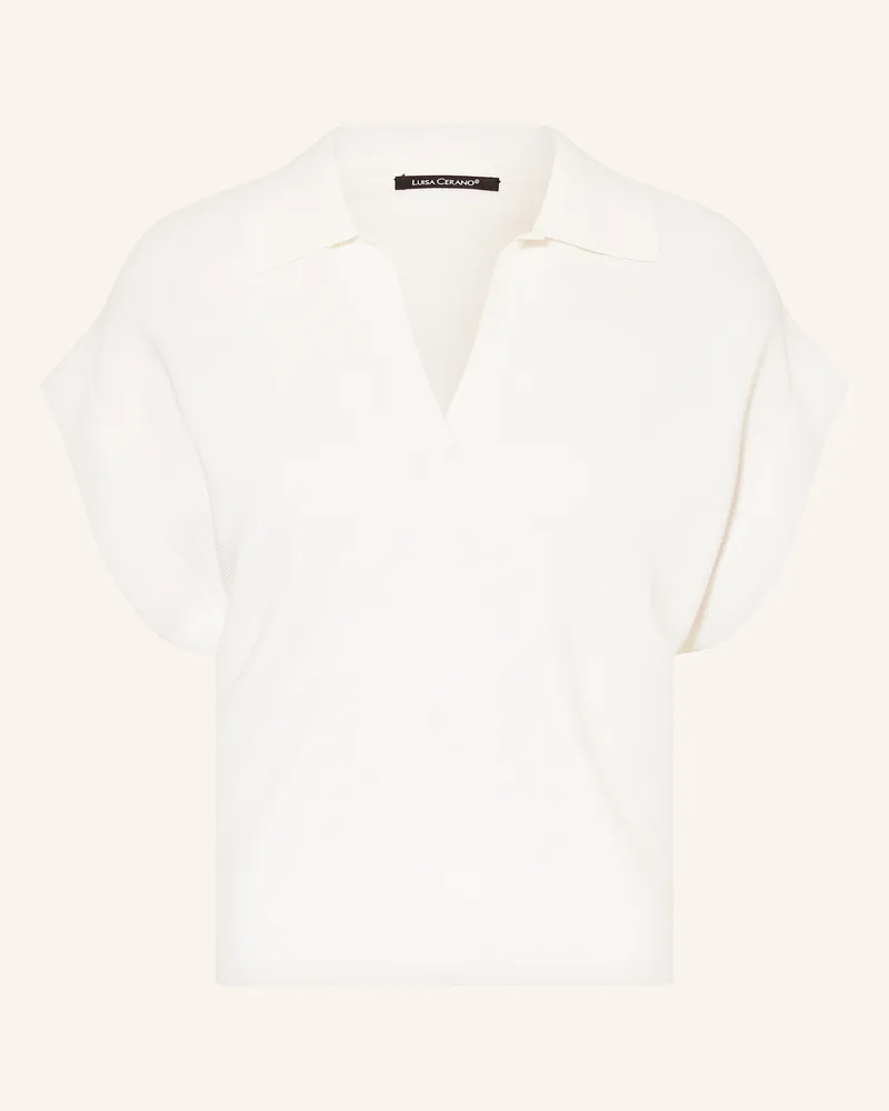 Luisa Cerano Strick-Poloshirt Weiss