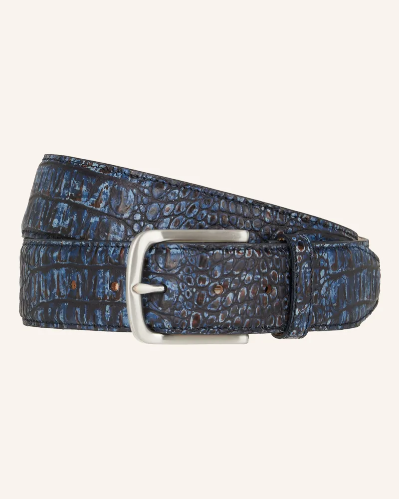 Lindenmann Ledergürtel Dunkelblau