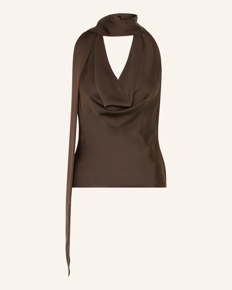 Guess Blusentop Aus Satin Mit Abnehmbarer Schluppe braun Dunkelbraun