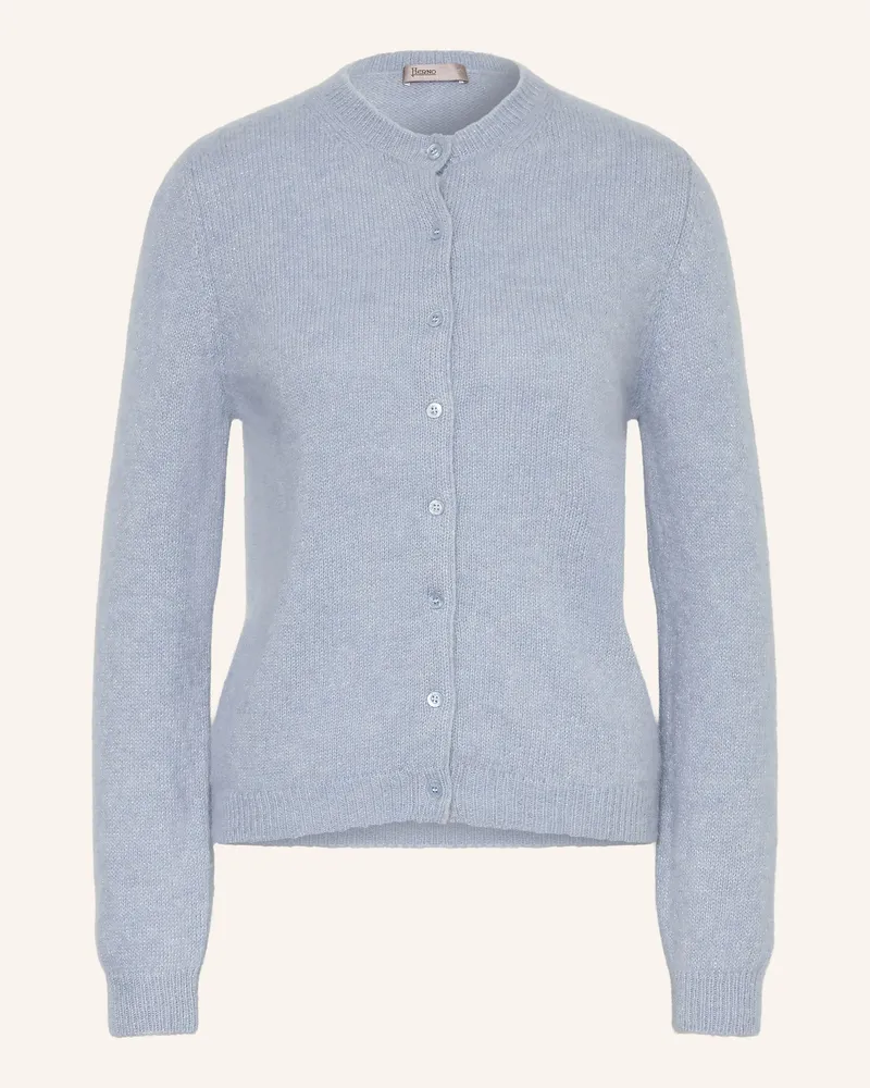 Herno Strickjacke Mit Alpaka Und Glitzergarn blau Hellblau
