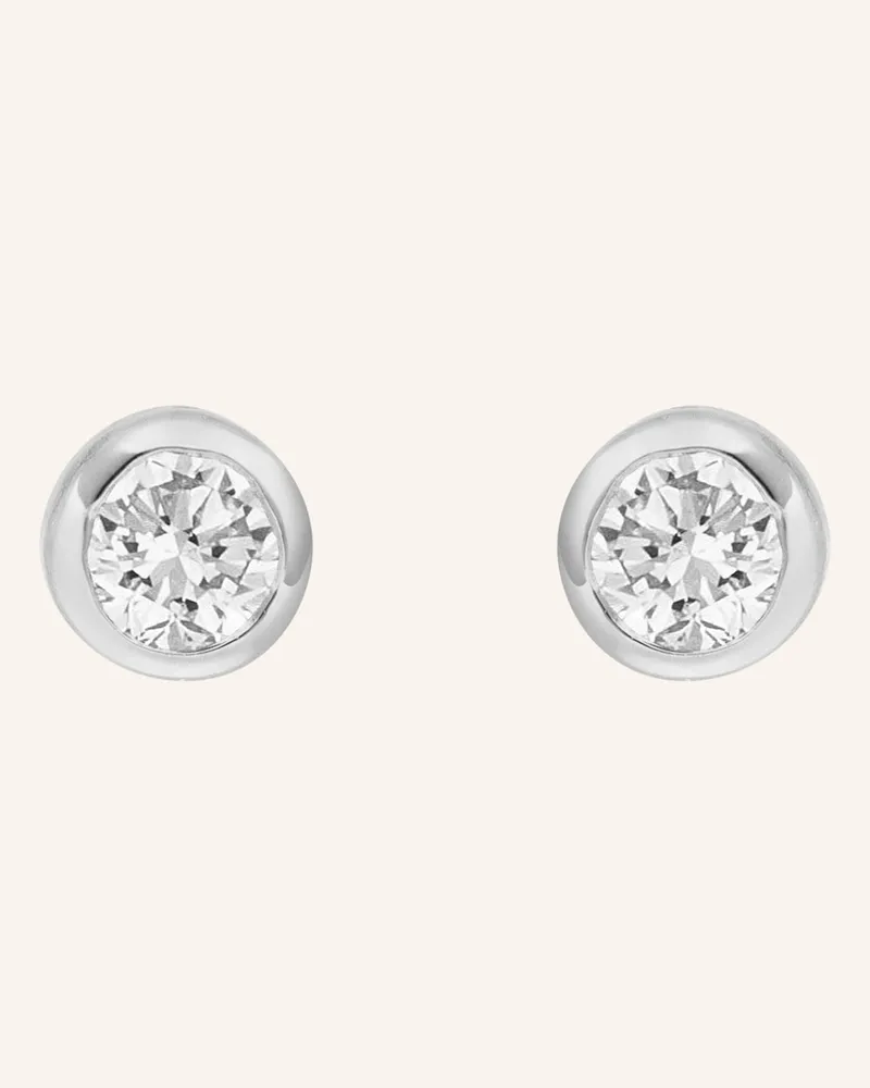 Leaf Ohrstecker My First Diamond 18 Karat Weißgold Mit Diamanten silber Weissgold