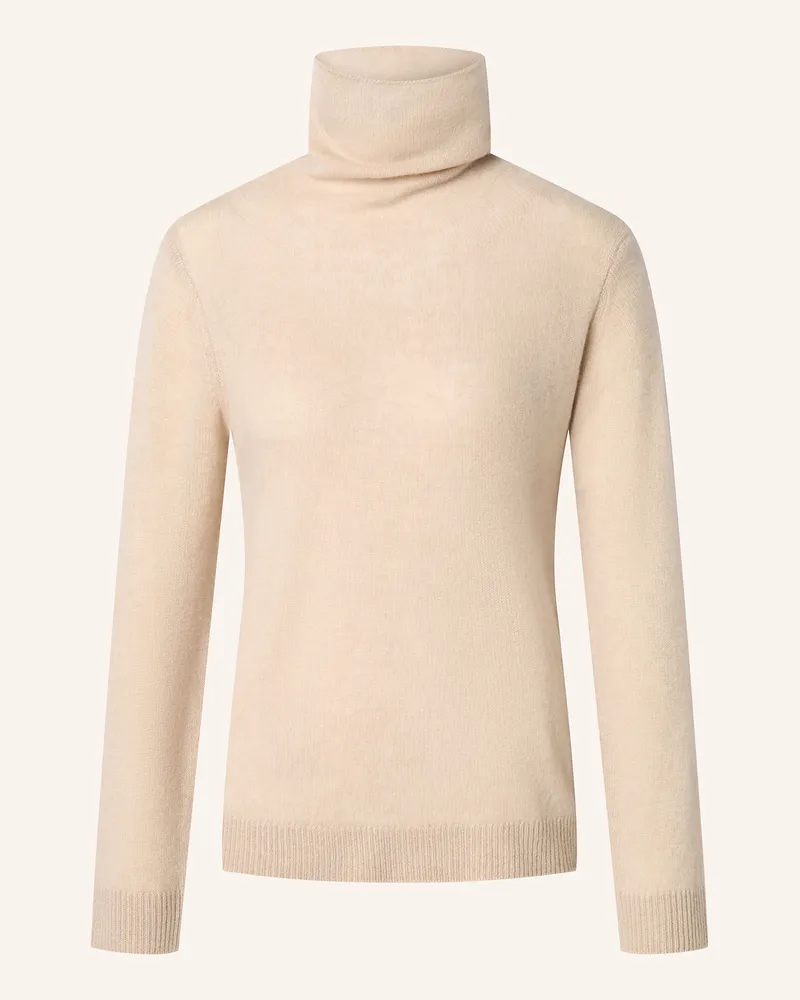 JOOP! Rollkragenpullover aus Cashmere mit Schmucksteinen Beige