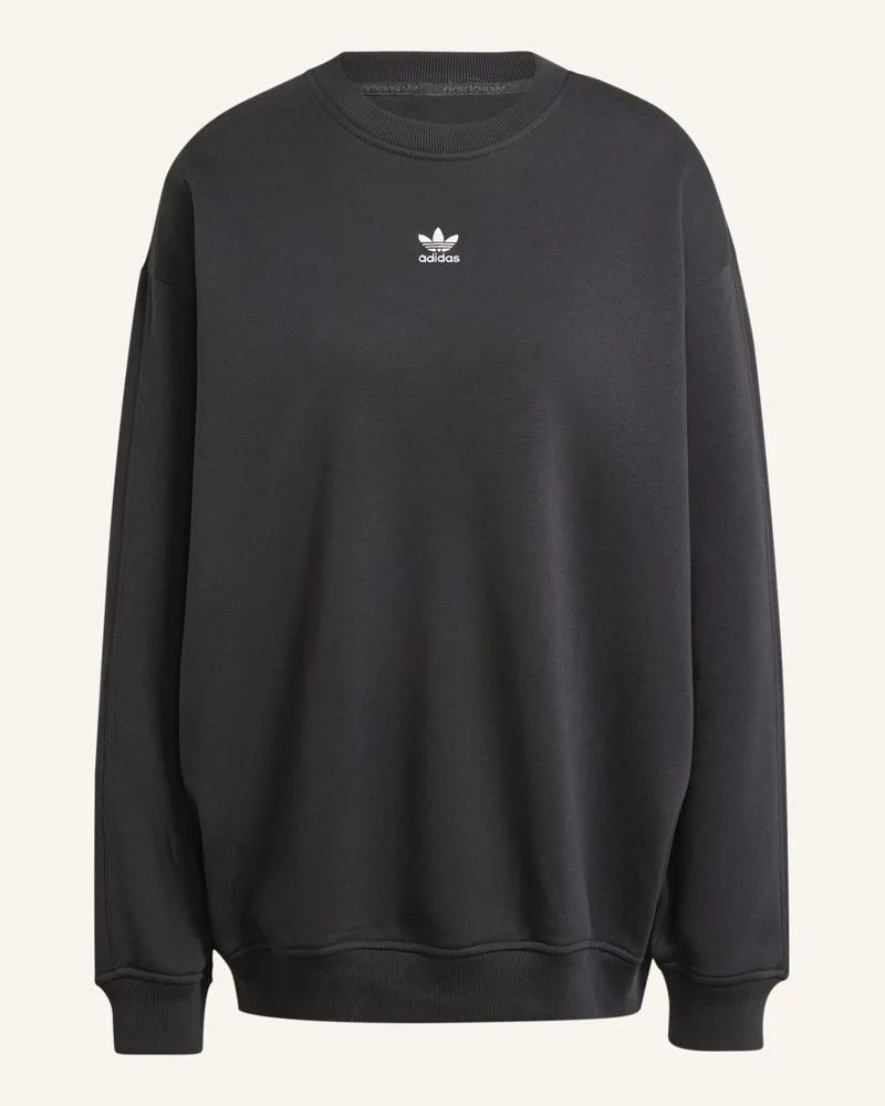adidas Essentials Fleece-Sweatshirt, Rundhalsausschnitt, Lang, Oversized schwarz Schwarz