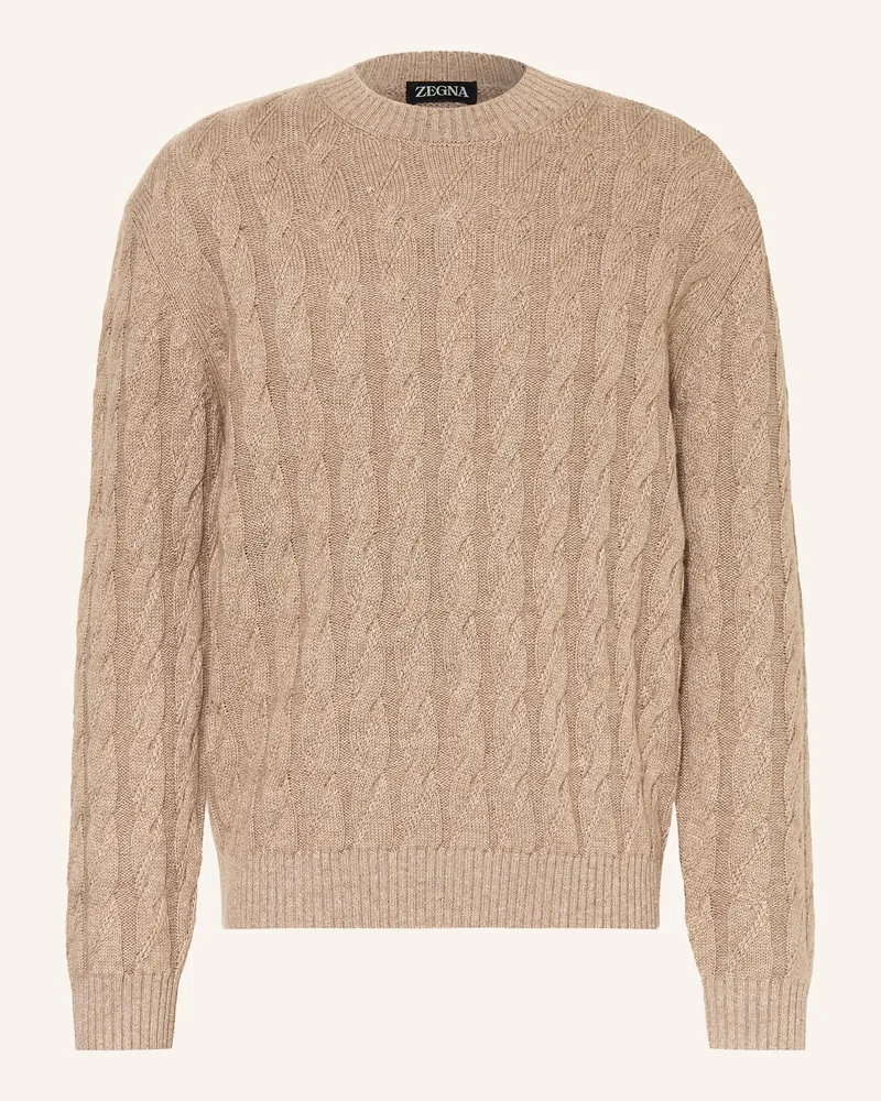 Ermenegildo Zegna Pullover mit Cashmere und Leinen Beige