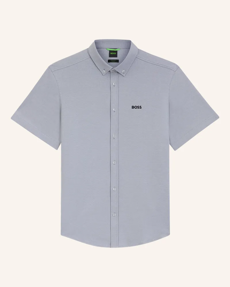 HUGO BOSS Kurzarm-Hemd St_Motion S Regular Fit Aus Jersey grau Dunkelgrau