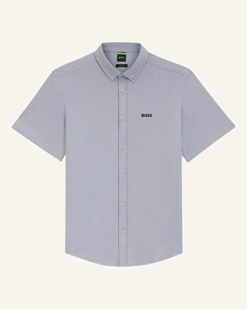 HUGO BOSS Kurzarm-Hemd St_Motion S Regular Fit Aus Jersey grau Dunkelgrau