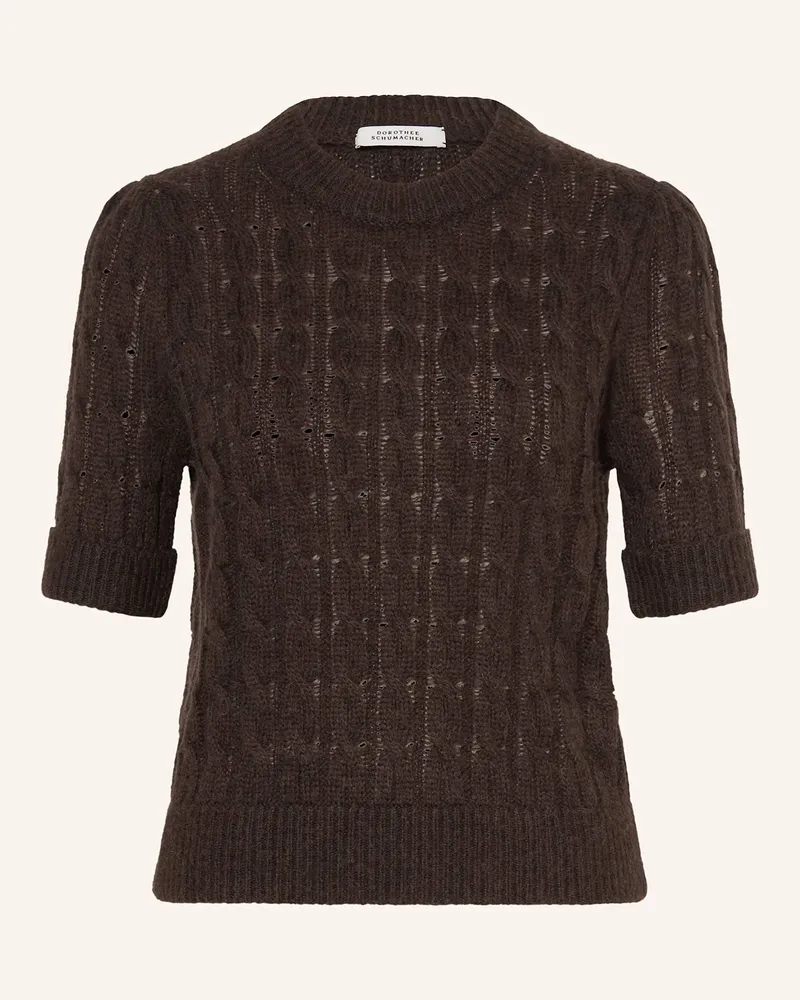 Dorothee Schumacher Pullover SHEER SOFTNESS mit 3/4-Arm Dunkelbraun