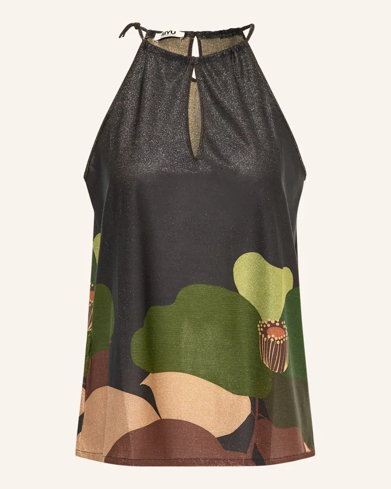 SIYU Top Mit Glitzergarn schwarz Grün