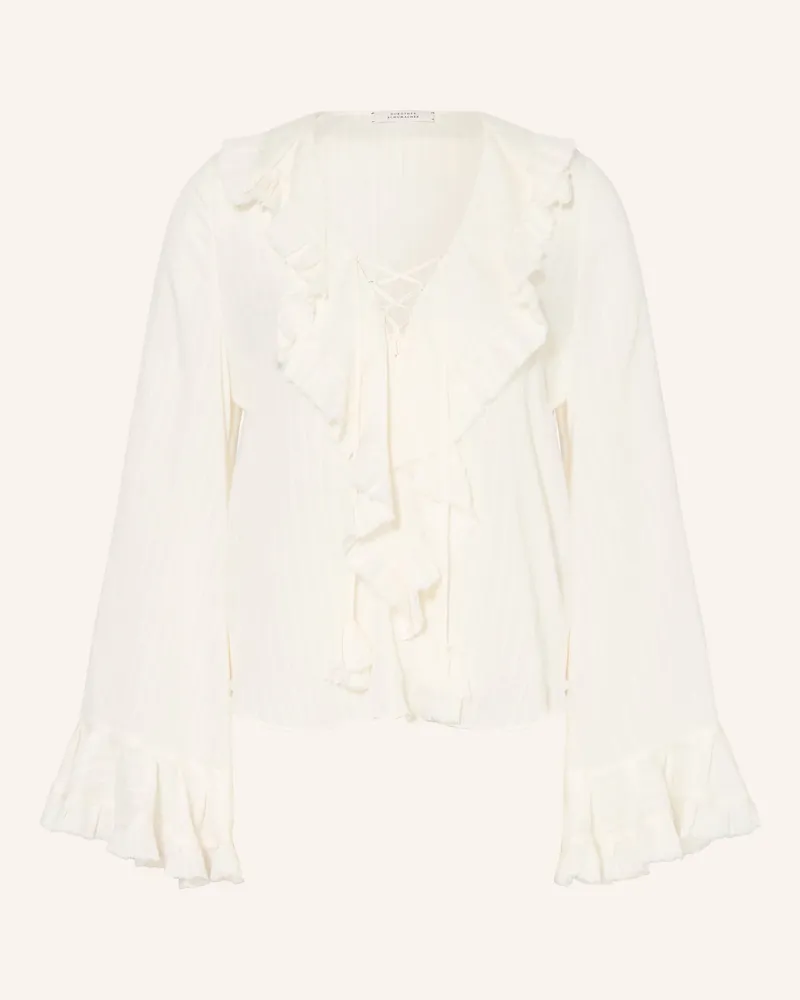 Dorothee Schumacher Blusenshirt Soft Stripes Mit Volants Und Rüschen weiss Weiss