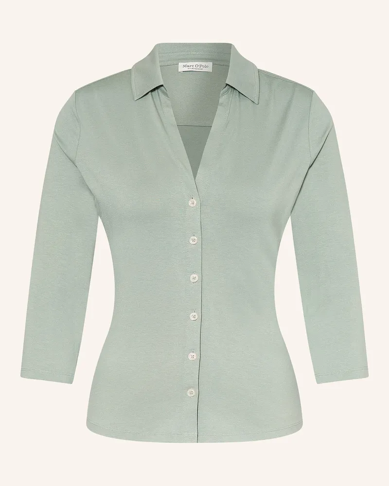 Marc O'Polo Hemdbluse aus Jersey mit 3/4-Arm Hellgrün