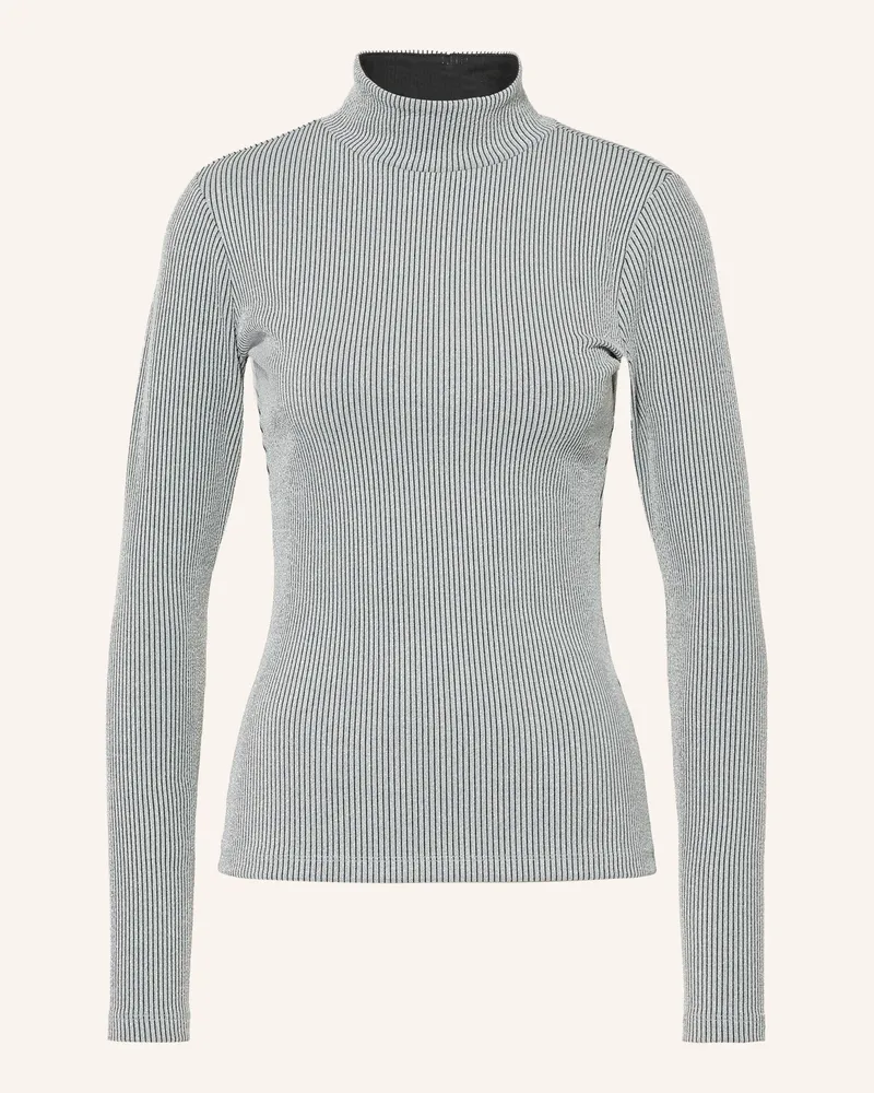 HUGO BOSS Longsleeve Drisila Mit Glitzergarn grau Grau