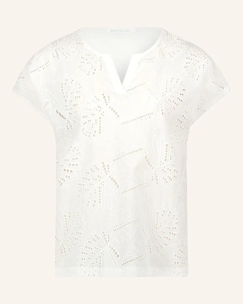 Betty Barclay T-Shirt Im Materialmix Mit Lochspitze weiss Weiss