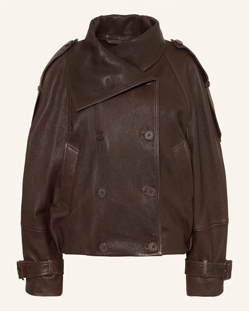 Acne Studios Lederjacke braun Dunkelbraun