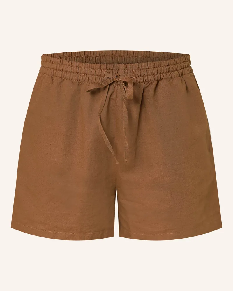 Marc O'Polo Shorts mit Leinen Braun