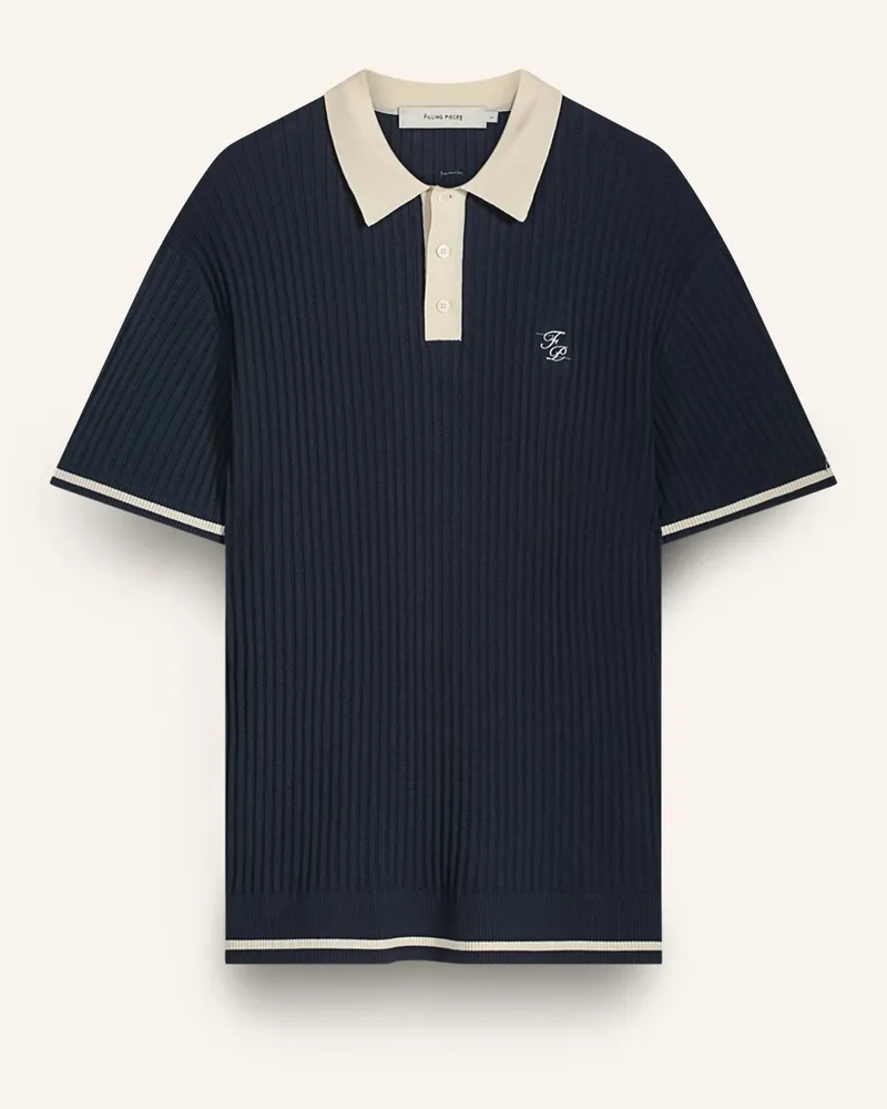 Filling Pieces Poloshirt Knit blau Dunkelblau