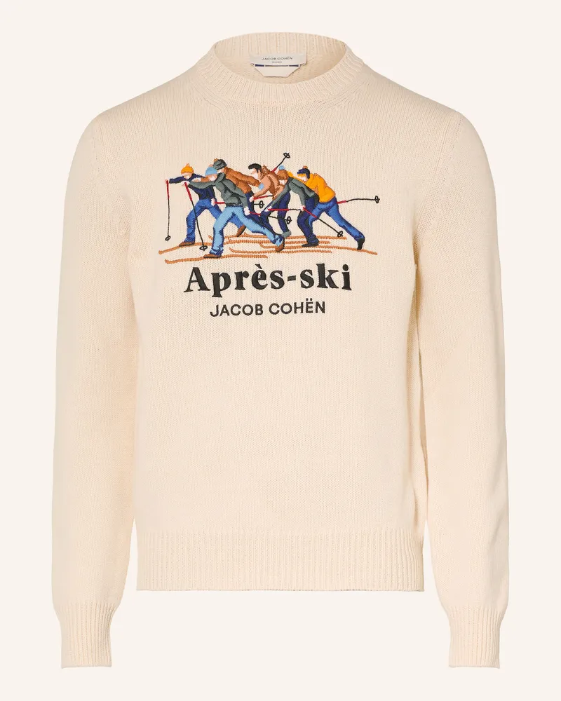Jacob Cohën Pullover weiss Creme