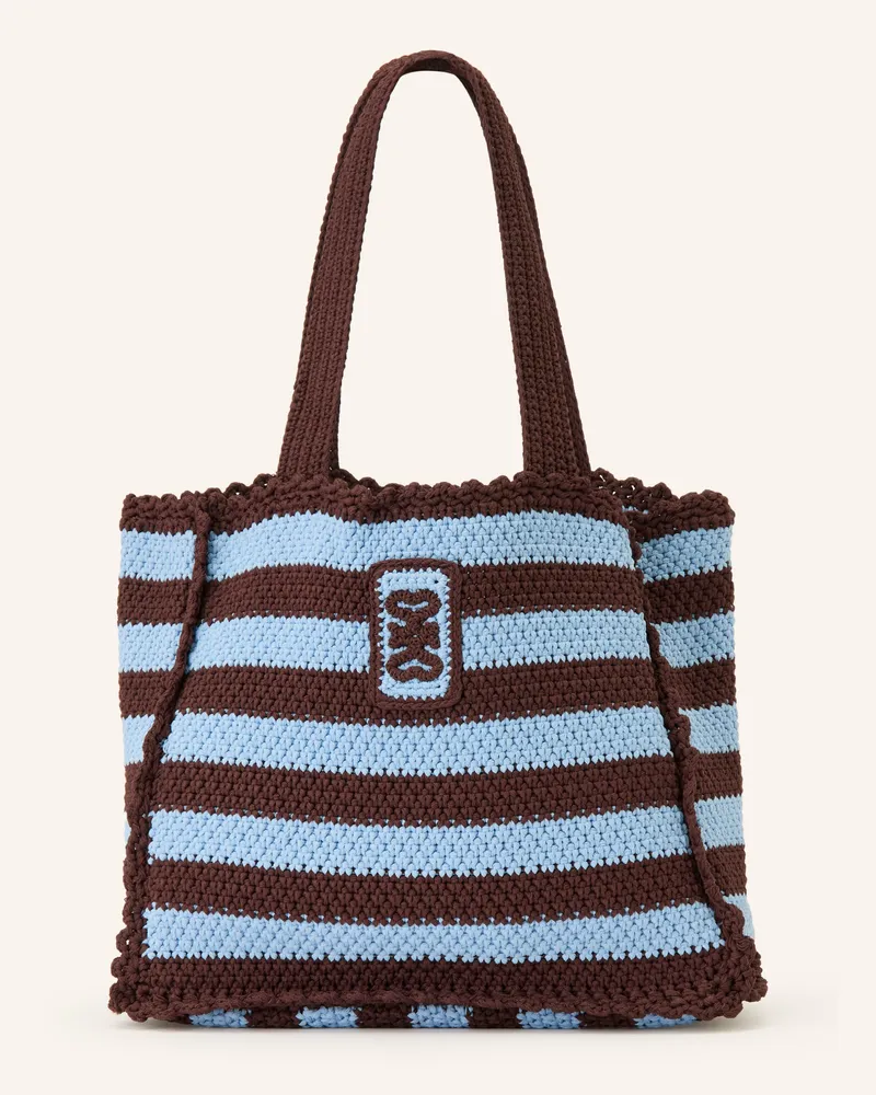 Sandro Handtasche blau Dunkelbraun