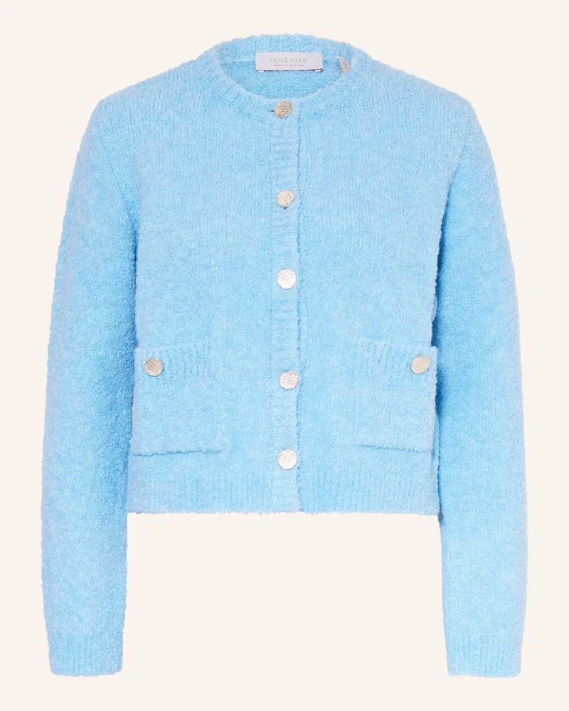 Rich&Royal Kastenjacke aus Bouclé Hellblau