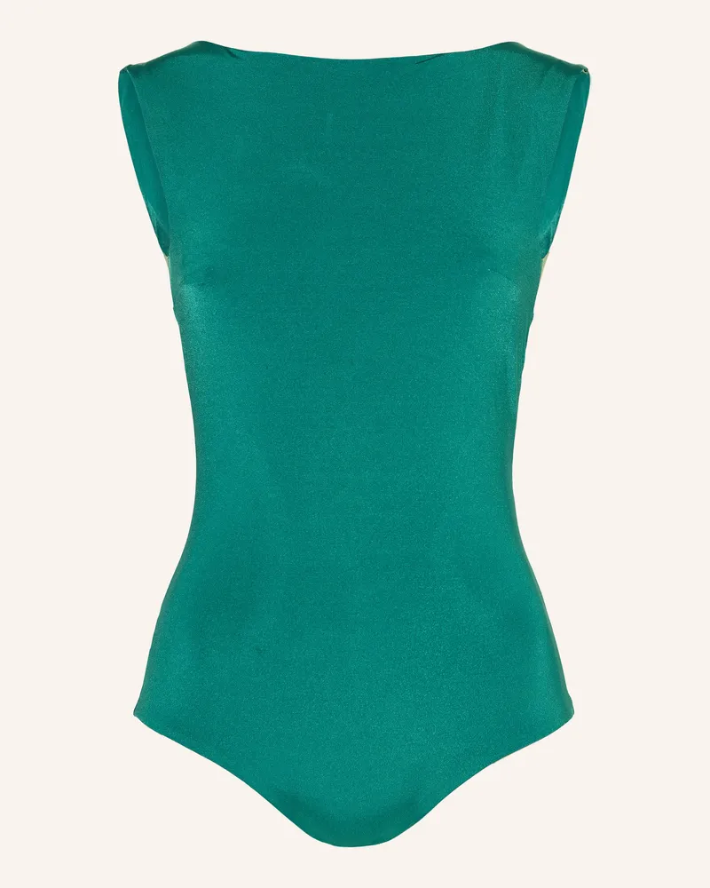 MYMARINI High-Neck-Badeanzug SEABODY SHINE zum Wenden mit UV-Schutz 50 Petrol