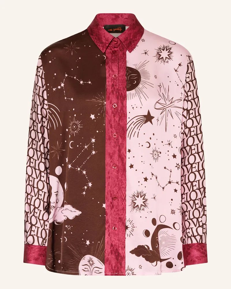 Miss Goodlife Hemdbluse aus Satin Rosa