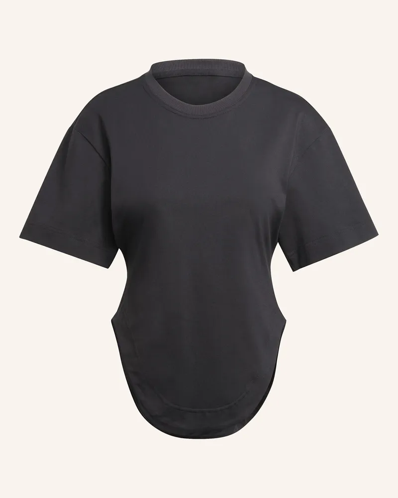 adidas ADIDAS BY STELLA MCCARTNEY SPORTSWEAR CURVED HEM T-SHIRT Schwarz